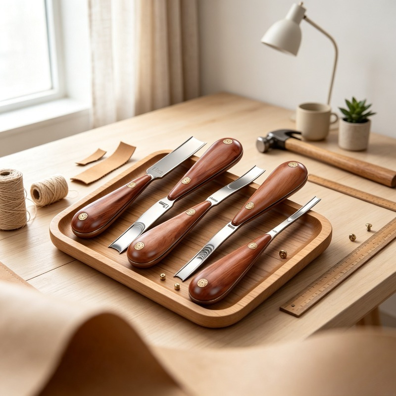 Leather Edge Beveler - Wide Rosewood Skiving Knife, Leather Beveling