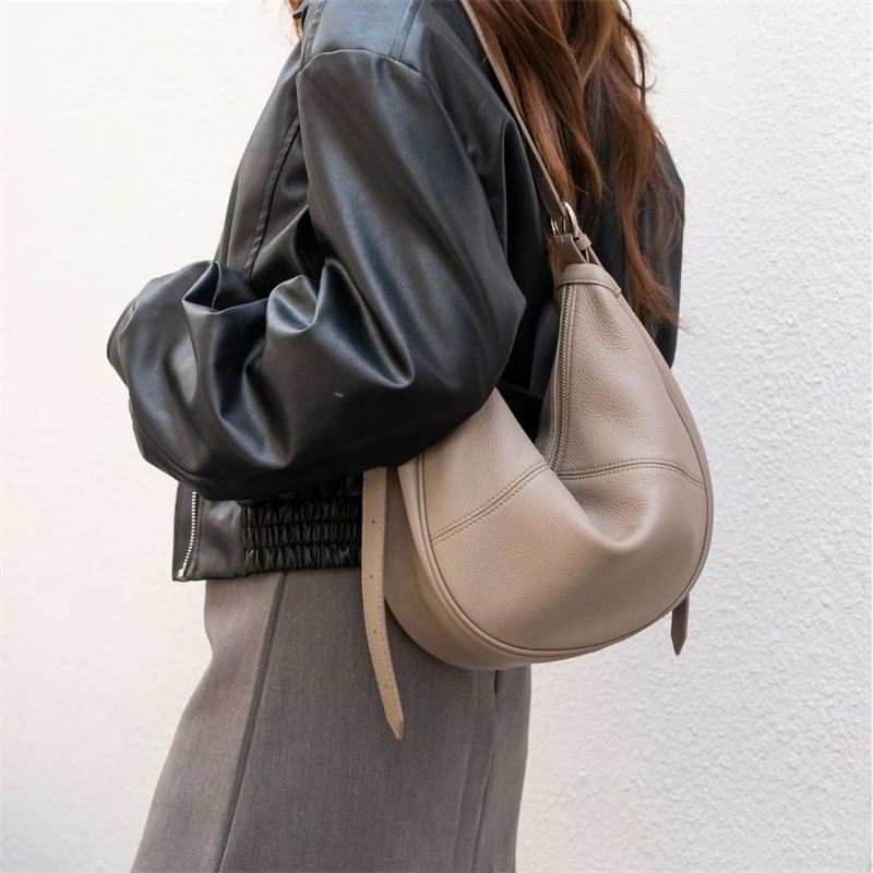 Leatherwork Wallet - BURMINSA Genuine Leather Crescent Hobo Shoulder
