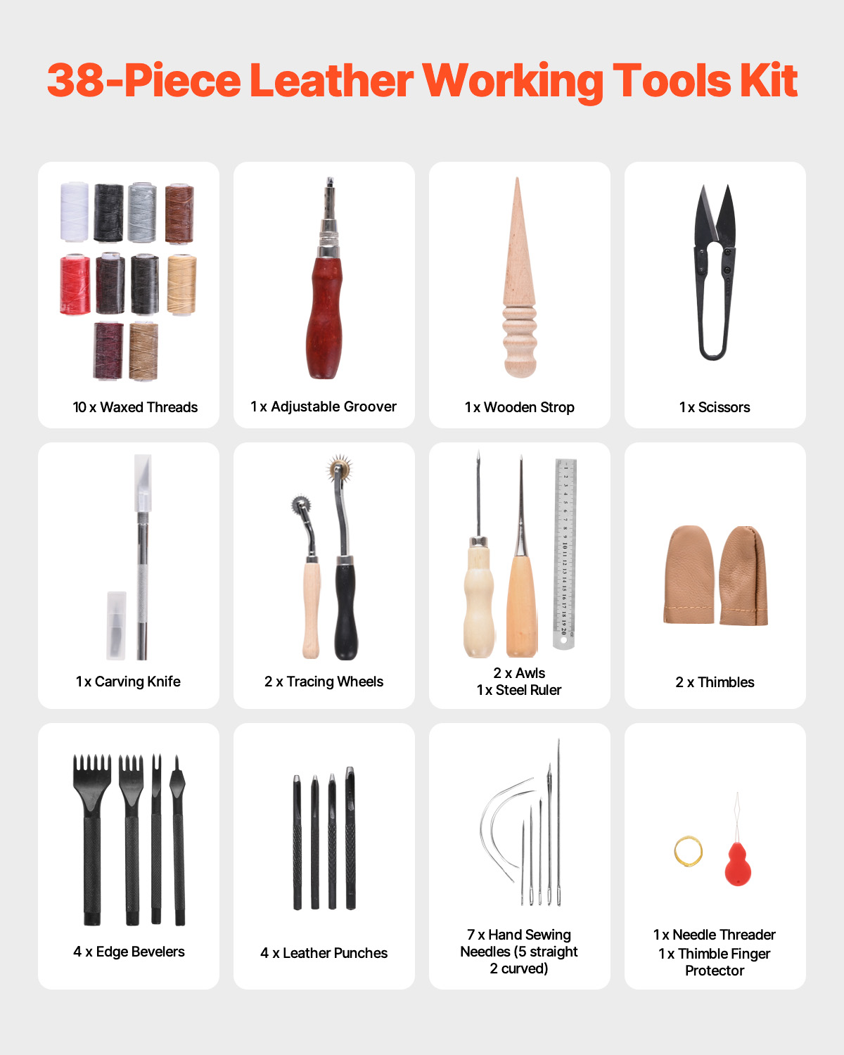 SucceBuy 38/59/61/72/92PCs Lea - đánh giá và giá Leatherwork Hammer
