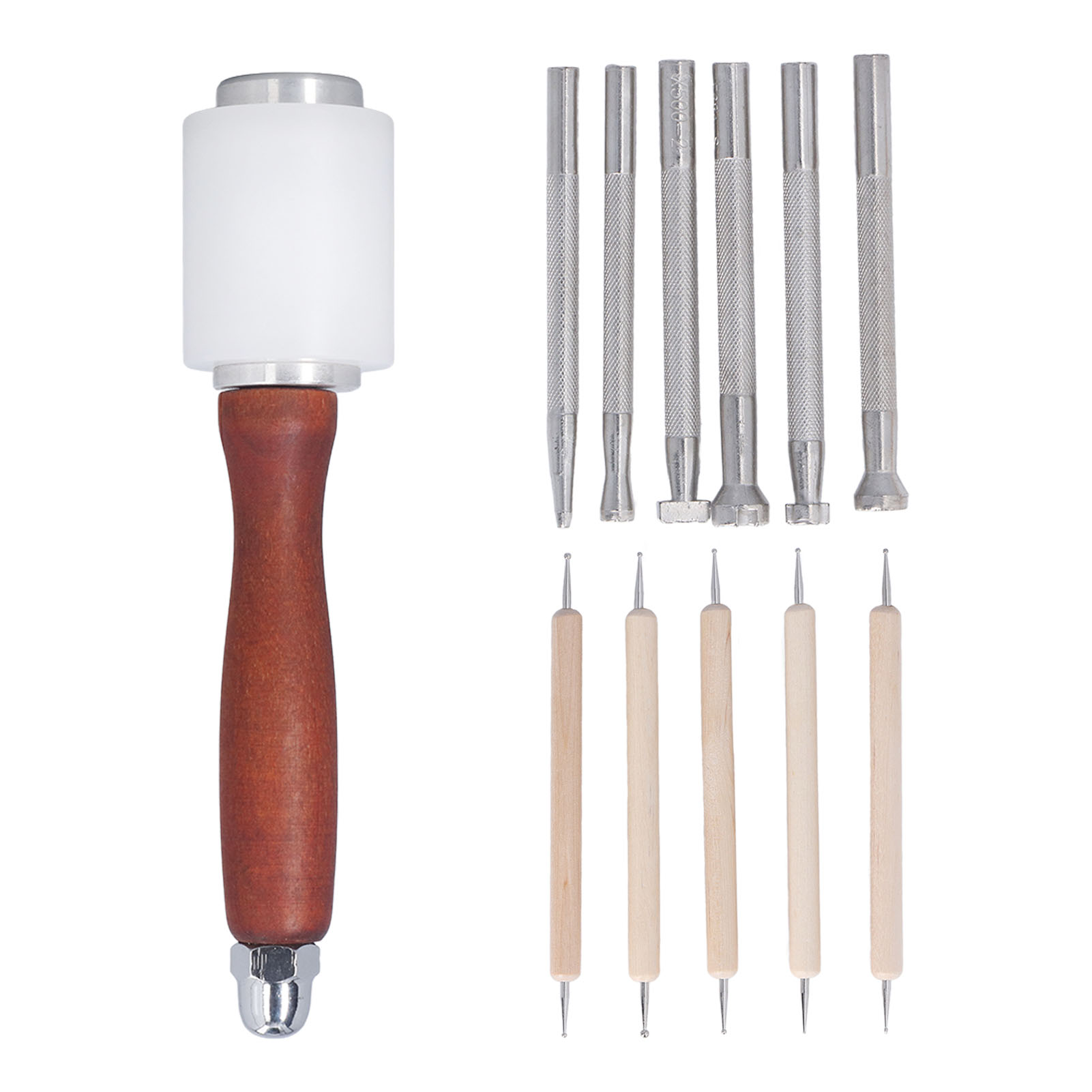 12 Pcs Leather Stamping Tools  - đánh giá và giá Leatherwork Hammer