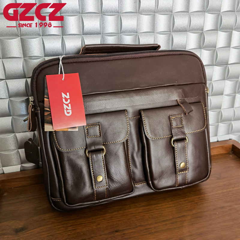 GZCZ Men's Handbag Leisure Bus - đánh giá và giá Leather Work Bag