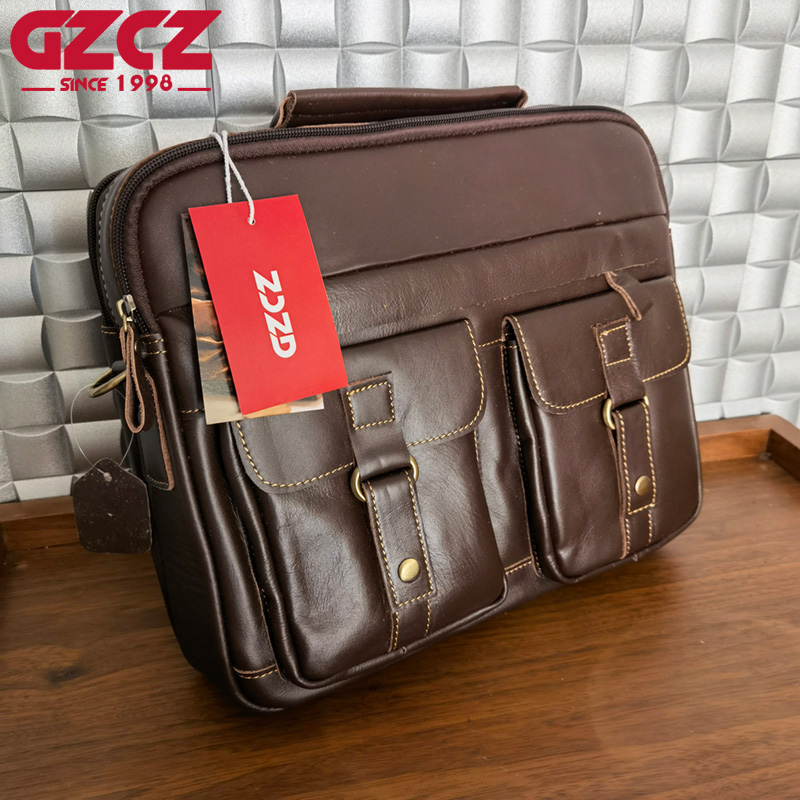 GZCZ Men's Handbag Leisure Bus - đánh giá và giá Leather Work Bag